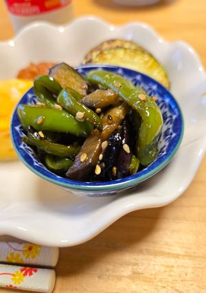 お弁当に☆なすとピーマンの甘辛炒め-レシピのメイン写真