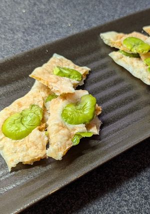 レンジで！おつまみ♡そら豆チーズせんべい-レシピのメイン写真