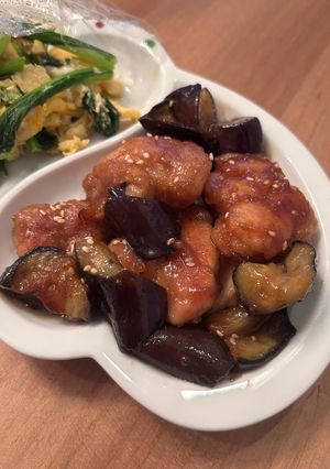 鶏肉となすびの甘酢炒め-レシピのメイン写真