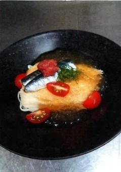焼きイワシとそうめんジュレがけ-レシピのメイン写真
