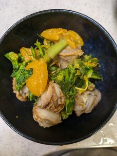 ホタテ、菜の花、みかん🍊の煮物-レシピのメイン写真