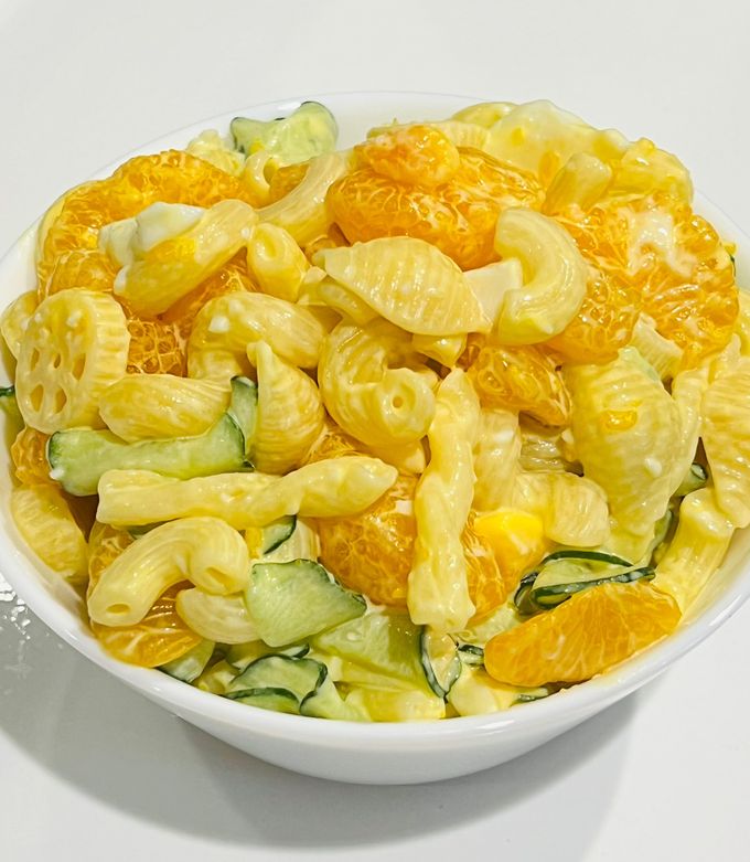 孫の好きなマカロニサラダ（みかん缶入り） by ばぁばまんま