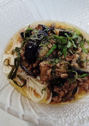 茄子そぼろぶっかけ素麺-レシピのメイン写真