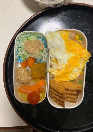 レンジ梅ウスタードリア味オムライス弁当-レシピのメイン写真