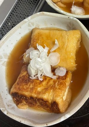 節約おつまみ！揚げ巻き豆腐の甘酢餡かけ-レシピのメイン写真