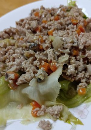 包まない♪レタス餃子蒸し-レシピのメイン写真