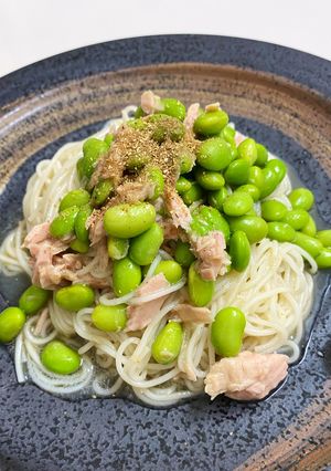 ツナと枝豆のこれうまつゆ！胡麻油素麺-レシピのメイン写真