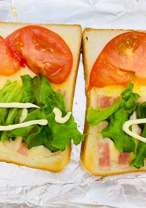 チーズ入りベーコンレタストマトサンド-レシピのメイン写真