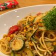 夏祭りパスタ!焼きとうもろこしと夏野菜のパスタ