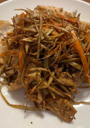 ごぼうとニンジンと豚肉の赤味噌バター炒め-レシピのメイン写真