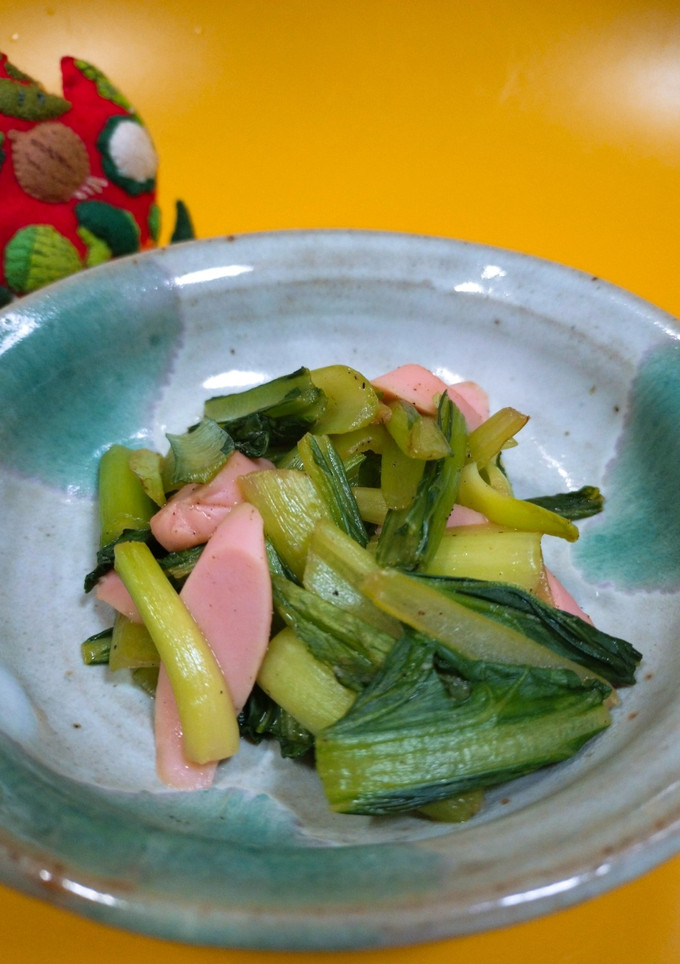 小松菜と魚肉ソーセージの炒めもの-レシピのメイン写真