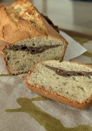 バナナきな粉黒豆粉マーブルパウンドケーキ-レシピのメイン写真