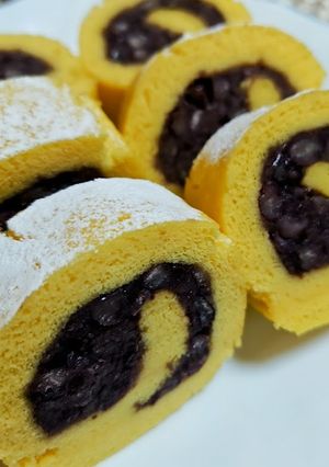 ★低糖質‼おからで作る粒あんロールケーキ-レシピのメイン写真