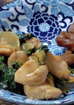 【簡単】鶏胸肉とほうれん草のウマウマ炒め-レシピのメイン写真