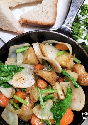 🦊北海道から【カブとキノコ!】簡単アヒージョ🥕-レシピのメイン写真