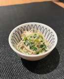 蒸し鶏とツナのわさびマヨネーズ和え
