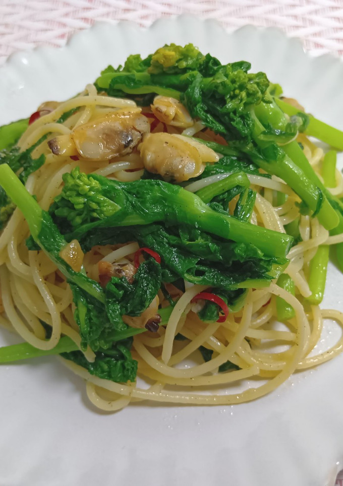 菜の花とあさりのスパゲッティ-レシピのメイン写真