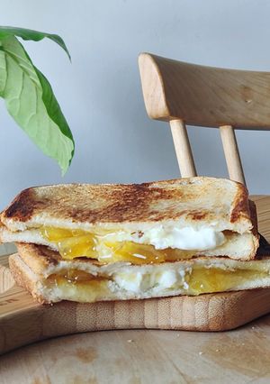 パンで柚子&クリチホットサンド☆風邪予防-レシピのメイン写真