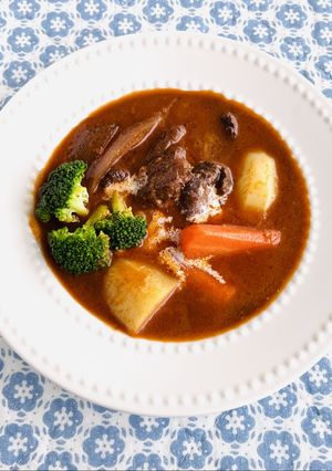 湯煎でやわらかお肉ビーフシチュー-レシピのメイン写真