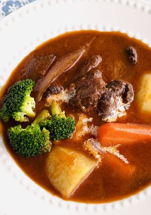 湯煎でやわらかお肉ビーフシチュー-レシピのメイン写真