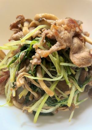 豚肉と水菜としめじの炒め煮-レシピのメイン写真