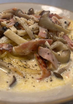 ワンパンで出来る！きのこのクリームパスタ-レシピのメイン写真