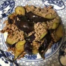 รูปของ ナスの肉味噌炒め、簡単１０分