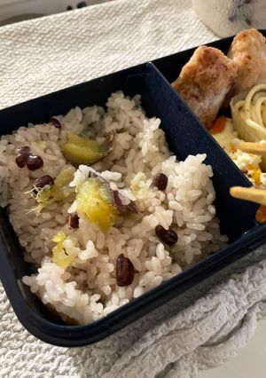 腸活　さつまいも　小豆　炊き込みご飯　-レシピのメイン写真