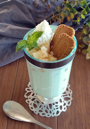 桃のレアチーズケーキ風ドリンク。-レシピのメイン写真