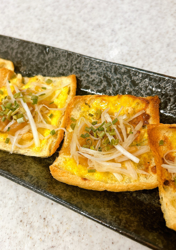 メンマと白髪ネギ和えのせ♪油揚げ焼き-レシピのメイン写真