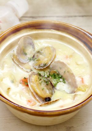 【米麹甘酒】甘酒入り豆乳クラムチャウダー-レシピのメイン写真