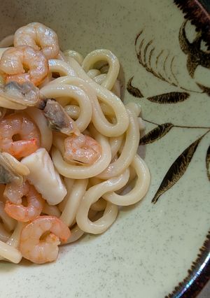 簡単★昼食「シーフードミックスうどん」-レシピのメイン写真