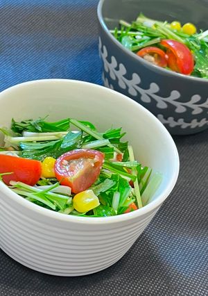 【野菜ソムリエ】京みず菜の塩麴サラダ-レシピのメイン写真