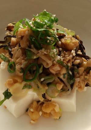ひきわり納豆薬味塩昆布やっこ-レシピのメイン写真