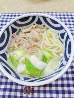 ⭐️サッパリ豚肉・葱入り塩うどん♬-レシピのメイン写真