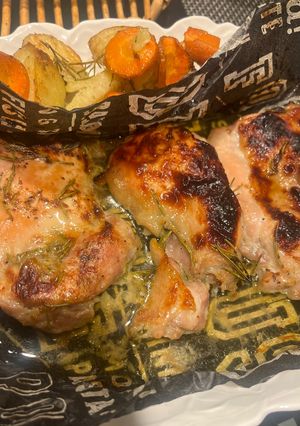 鶏もも肉でローストチキン(塩ベース)-レシピのメイン写真