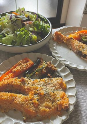 鮭とにんじんとピーマンのオーブン焼き-レシピのメイン写真