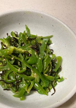 レンジでピーマンの塩昆布あえ-レシピのメイン写真
