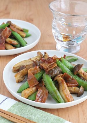 スナップエンドウとしめじのカレー炒め-レシピのメイン写真