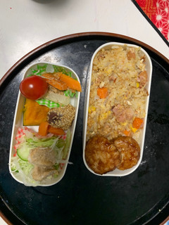 レンジ簡単クリーミーそば飯味炒飯弁当-レシピのメイン写真