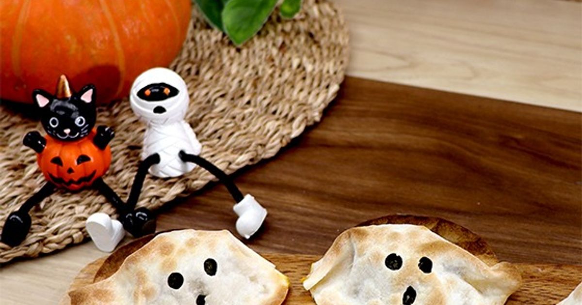 ハロウィン☆カボチャinお化けちゃん♡ おばけちゃんのハロウィンかぼちゃサラダ by もふきゅう