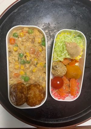 レンジさっぱりクリーミー梅味噌炒飯弁当-レシピのメイン写真