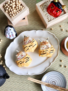 節分に★もち麦鬼ぎり(おにぎり)-レシピのメイン写真