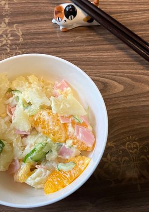 ちょっと懐かしい蜜柑缶詰入りポテトサラダ-レシピのメイン写真