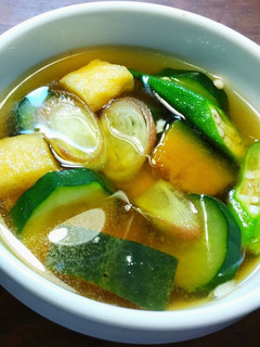 夏野菜のお味噌汁 (きゅうり入り)-レシピのメイン写真