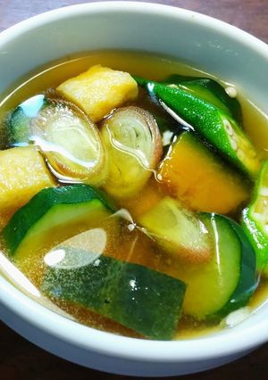 夏野菜のお味噌汁　（きゅうり入り）-レシピのメイン写真