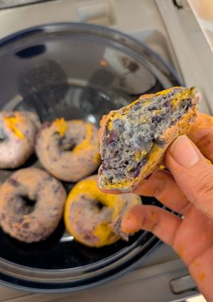 イタズラ好きに！青いマーブル焼きドーナツ🍩💙🎃-レシピのメイン写真
