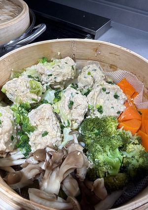 豚塩麹ねぎつくねせいろ蒸し-レシピのメイン写真