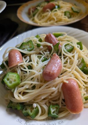 簡単★オクラとソーセージのペペロンチーノ-レシピのメイン写真