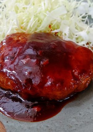 豚肉ハンバーグ、エノキ＆れんこん入り。-レシピのメイン写真